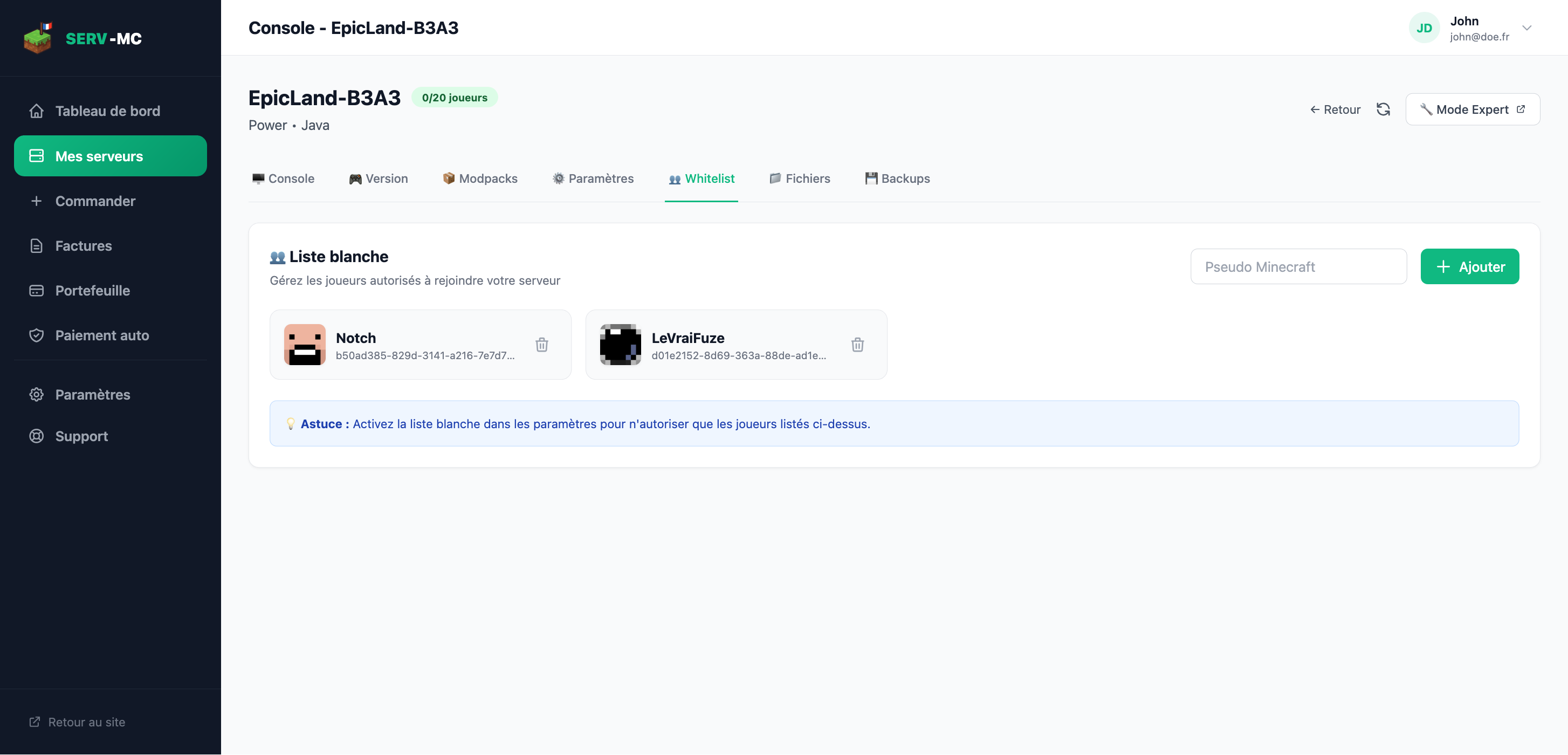 Whitelist